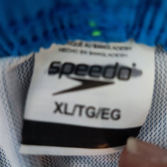 Speedo swim trunk light blue yellow  boy's size XL - Picture 5 of 5